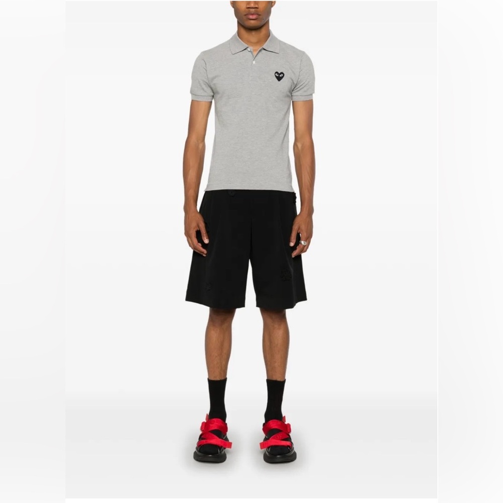 Comme des Garçons heart-patch pique polo shirt